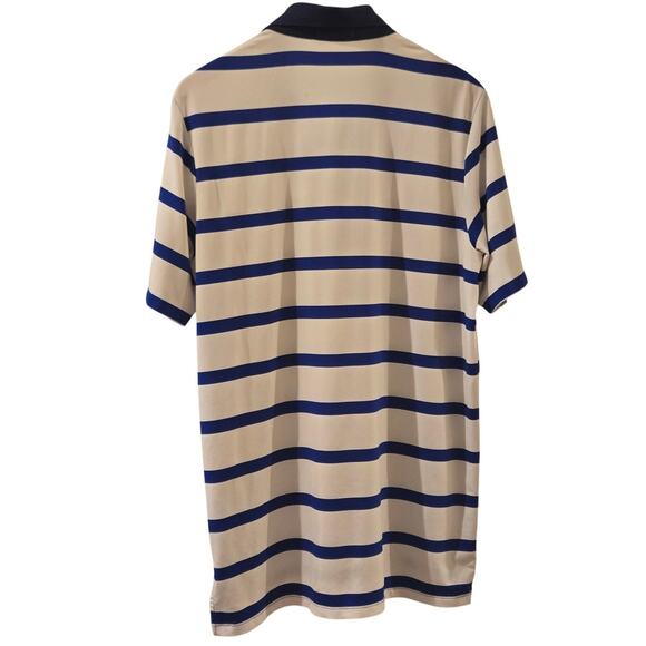 RLX Ralph Lauren Blue White Stripe Polo Shirt Medium Poly - Picture 4 of 8